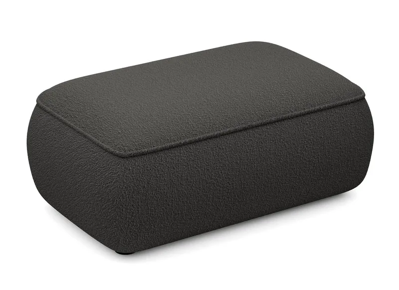 Pouf Ovo dunkelgrau Bouclé