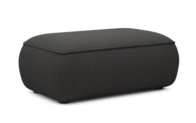 Pouf Ovo dunkelgrau Bouclé