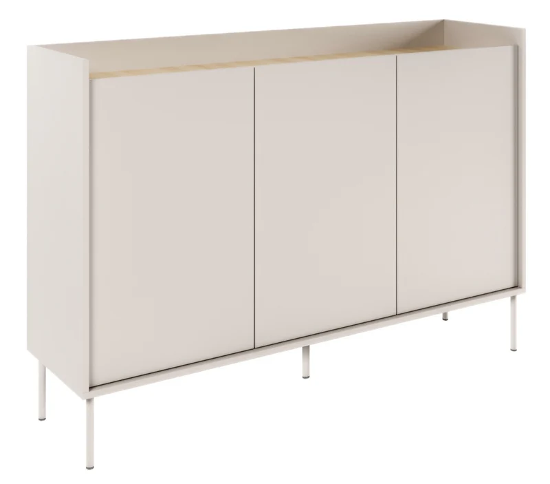 Drehtür-Kommode Tovi 140 cm Kaschmir/Lindberg-Eiche