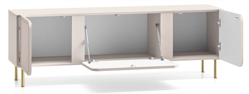 Zweiturige RTV-Kommode Loppa mit Klappe, 160 cm, Kaschmir