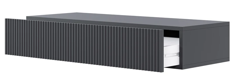 Veldio-Konsole mit gefräster Front und 90 cm Schublade, schwarz, hängend