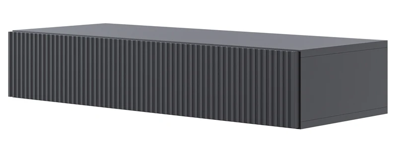 Veldio-Konsole mit gefräster Front und 90 cm Schublade, schwarz, hängend