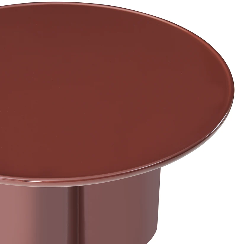 Runder Couchtisch Roulness 80 cm bordeaux Hochglanz