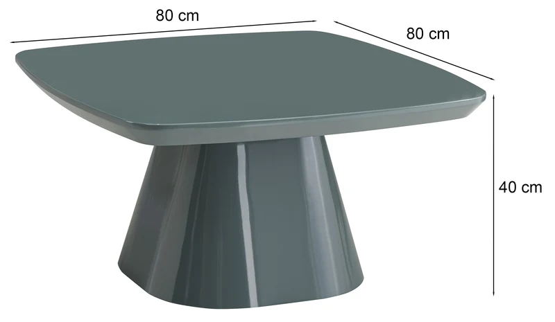 Adievent Couchtisch 80x80 cm hellgrau Hochglanz