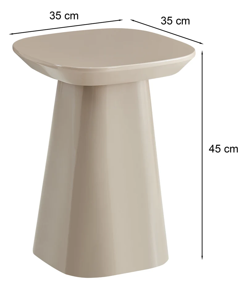 Beistelltisch Corriar 35x35 cm hellrosa Hochglanz hoch
