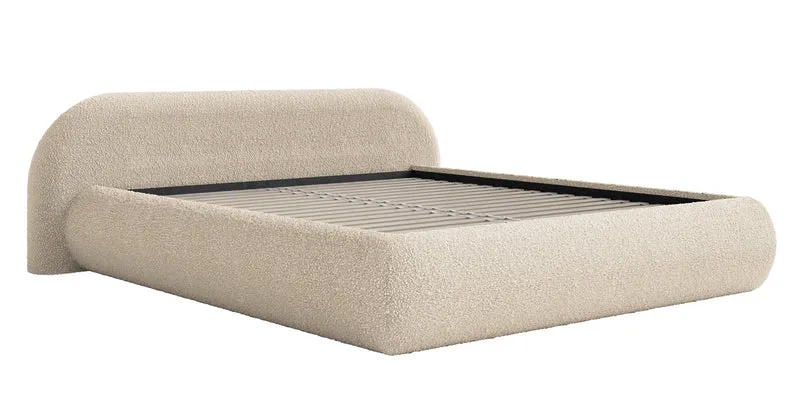 Polsterbett 180x200 cm Shels Low hellbeige Bouclé