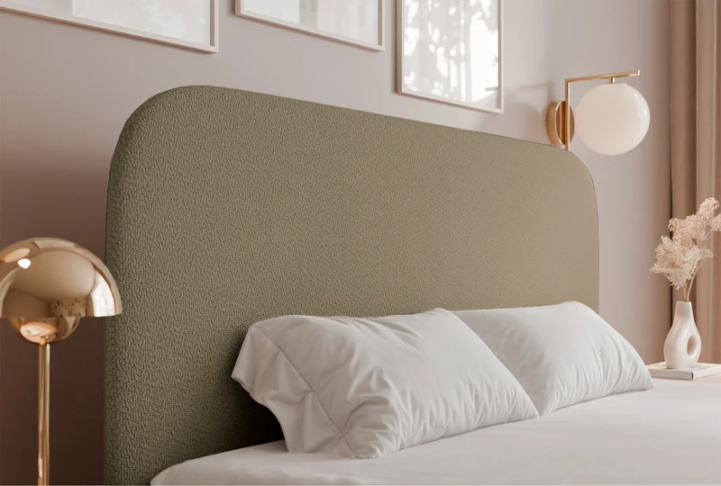 Polsterbett 160x200 cm Sonvivo mit Bettkasten, dunkelbeiger Chenille-Stoff, Metallrahmen