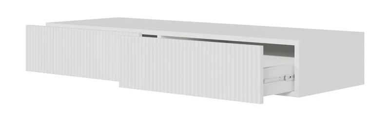 Schminktisch Veldio mit gefräster Front und zwei Schubladen, 110 cm, grau-beige mit goldenen Beinen