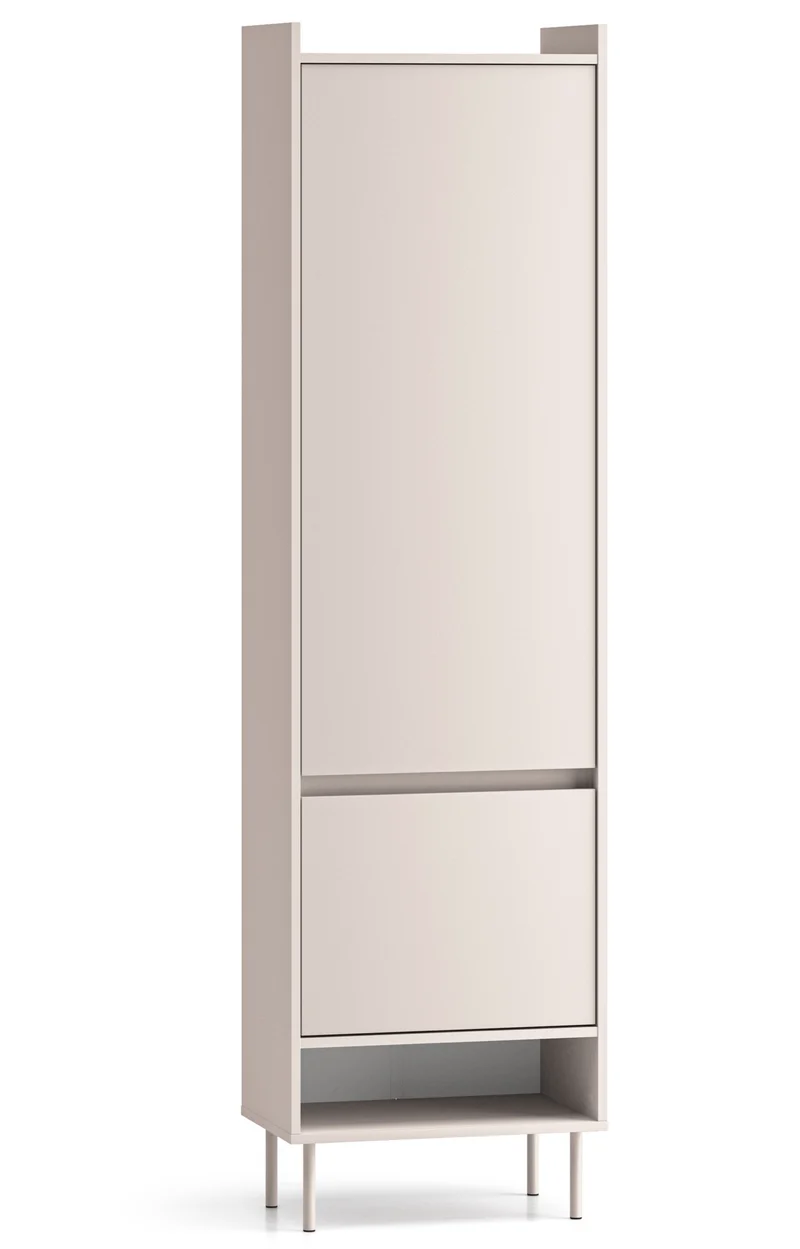 Zweiflügeliger Kleiderschrank Dioce 54 cm mit Kleiderstange und Regal Kaschmir