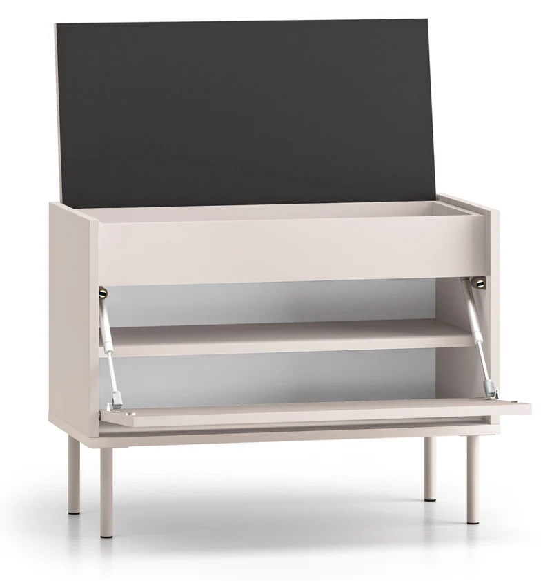 Schuhschrank Dioce mit Klappe und Sitzfläche 69 cm Kaschmir