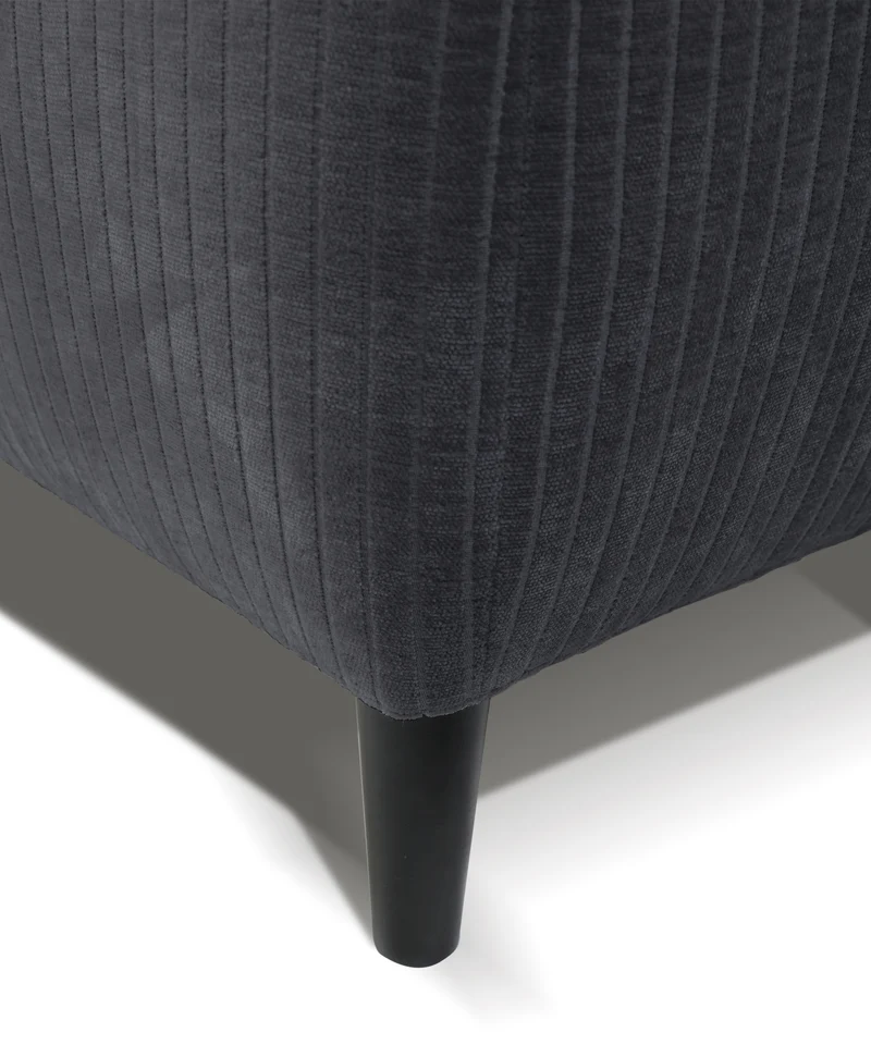 Ecksofa mit Schlaffunktion Blues, L-förmig, rechtsseitig, mit Stauraum, graphitfarbener Cordstoff