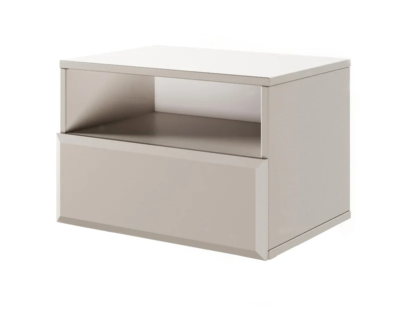 Hängender Nachttisch Chocolated mit Schublade und Fach, 54 cm, sandbeige