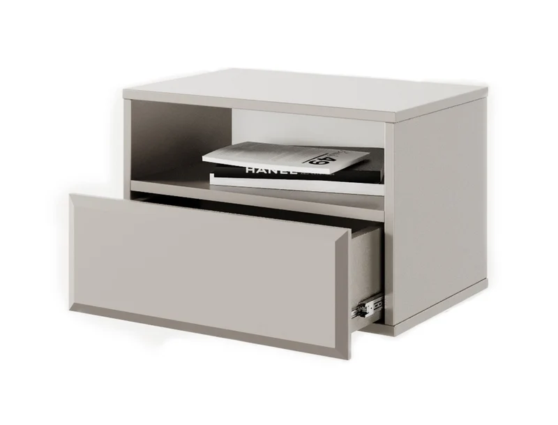 Hängender Nachttisch Chocolated mit Schublade und Fach, 54 cm, sandbeige