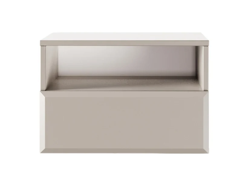 Hängender Nachttisch Chocolated mit Schublade und Fach, 54 cm, sandbeige
