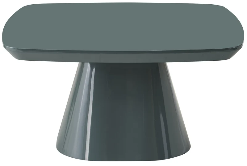 Adievent Couchtisch 80x80 cm in Grau-Grün mit Hochglanz-Finish