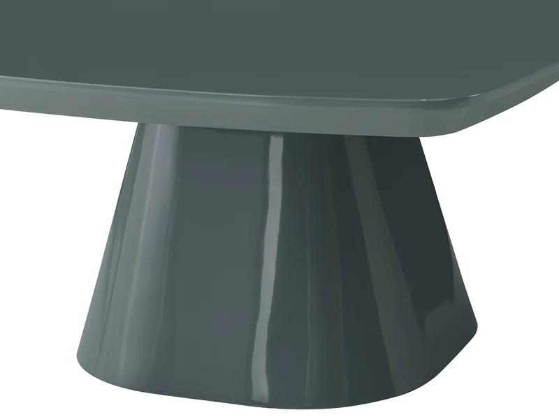 Adievent Couchtisch 80x80 cm in Grau-Grün mit Hochglanz-Finish