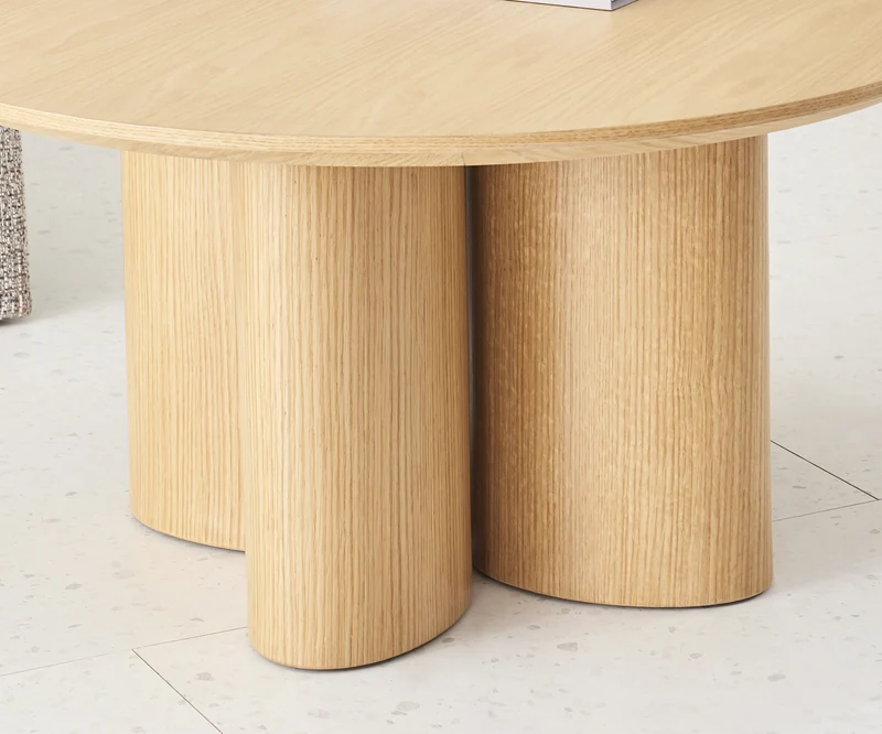 Runder Couchtisch Etially 80 cm in natürlicher Eiche Furnier
