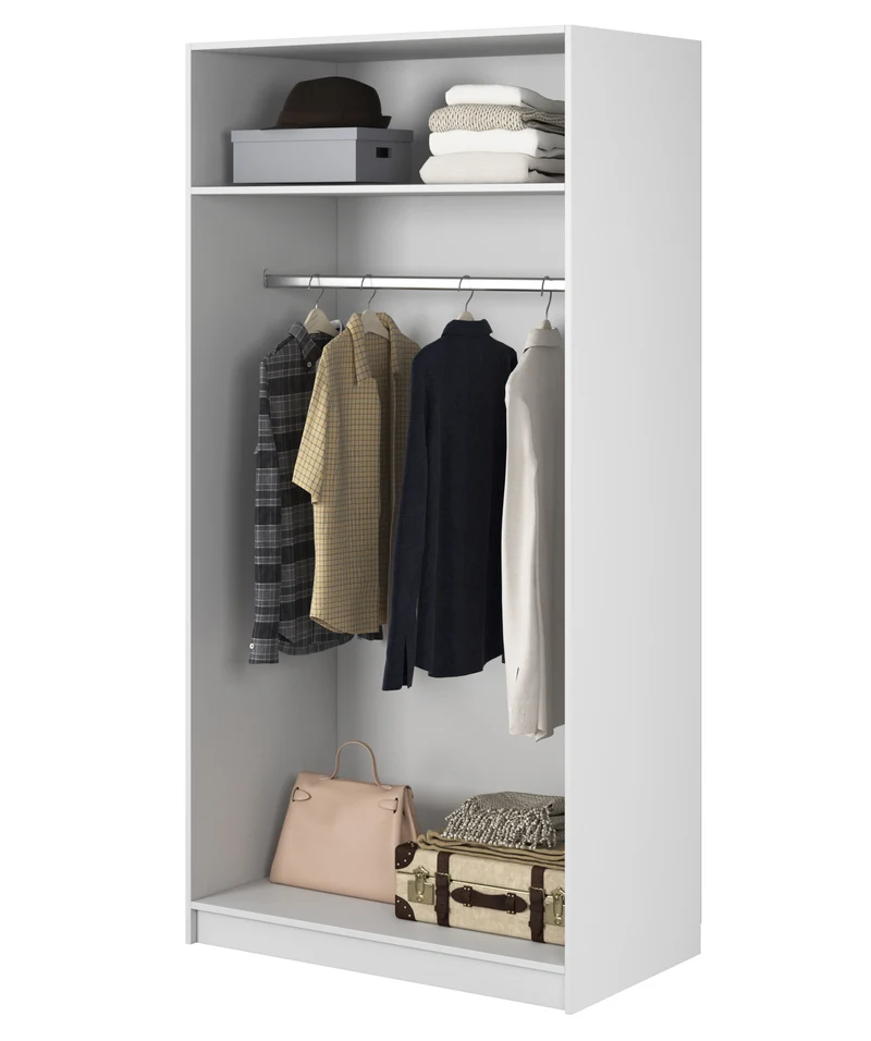 Kaspe Garderobe mit 100 cm Stange Weiß