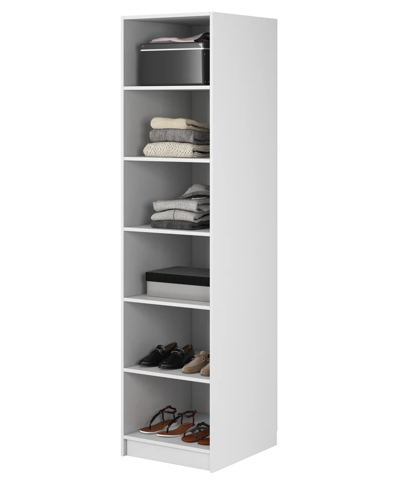 Einzeltüriger Schrank Frame mit Regalen 50 cm Weiß