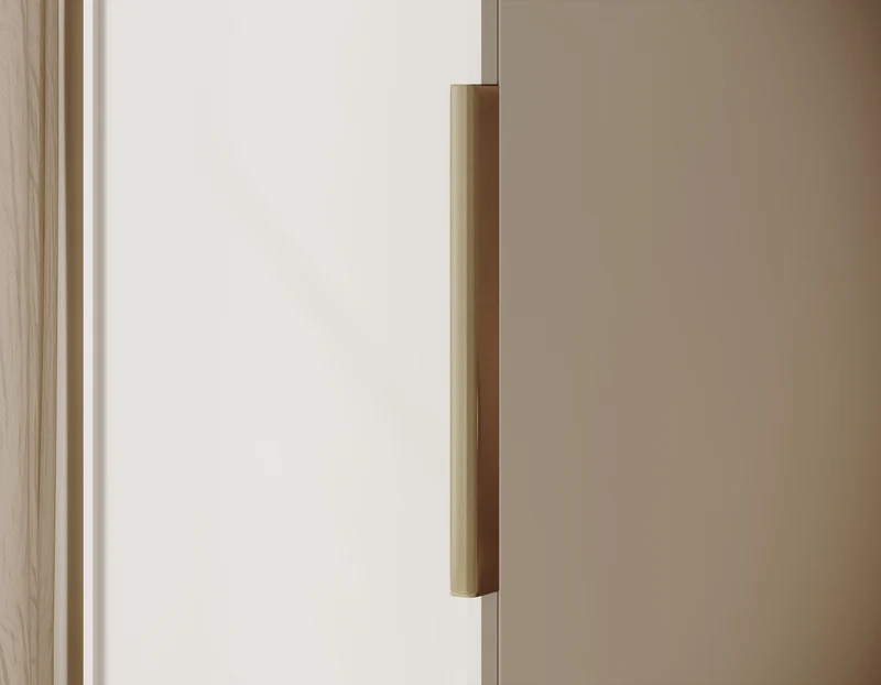 Einzeltüriger Frame-Schrank mit 50 cm Kleiderstange, Weiß