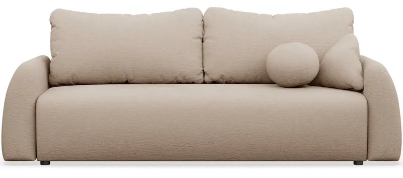 Drei-Sitzer-Schlafsofa Nubelle mit Stauraum, beige, hydrophobes Chenille