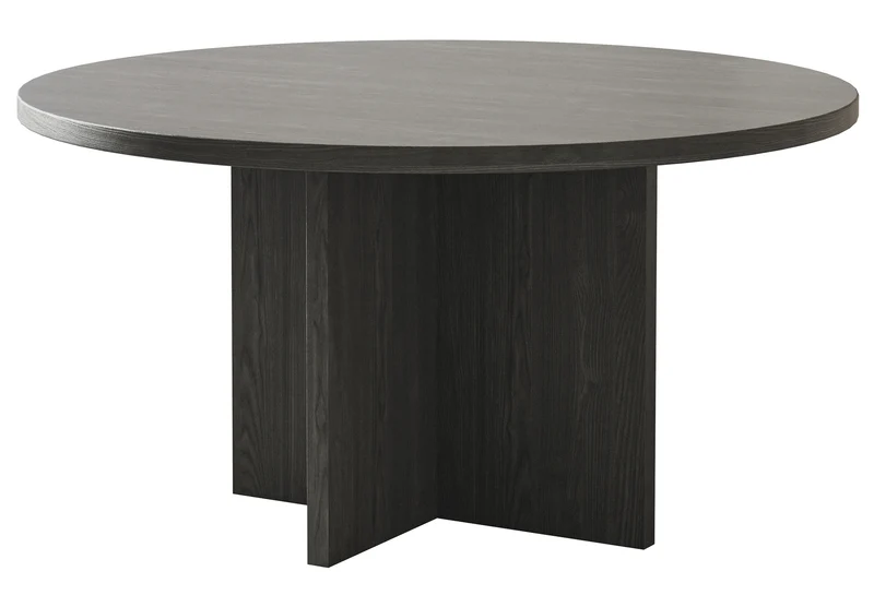 Ovo runder Couchtisch 76 cm Esche Portland Schwarz