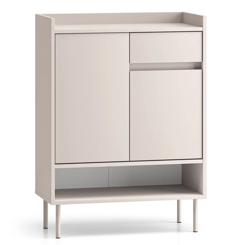 Zweittüriger Schuhschrank Dioce mit Schublade 70 cm Kaschmir
