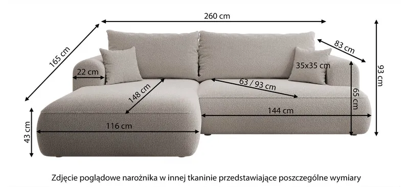 Ecksofa mit Schlaffunktion Ovo, L-förmig, rechtsseitig, mit Stauraum, beige Velours, pflegeleicht