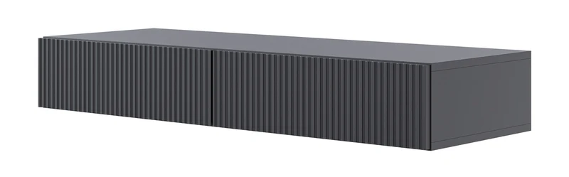 Schminktisch Veldio mit gefräster Front und zwei Schubladen, 110 cm, schwarz, hängend