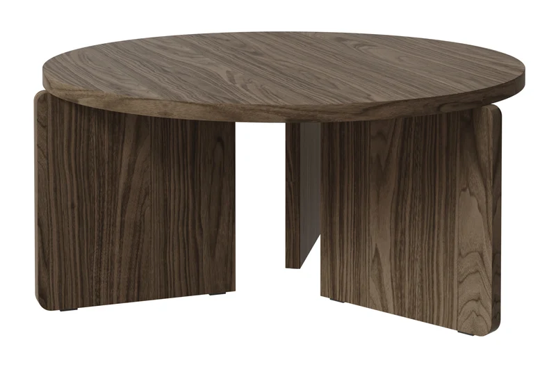 Runder Couchtisch Preffines 85 cm Wisconsin Nussbaum
