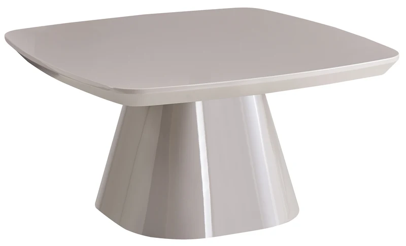 Adievent Couchtisch 80x80 cm hellgrau Hochglanz