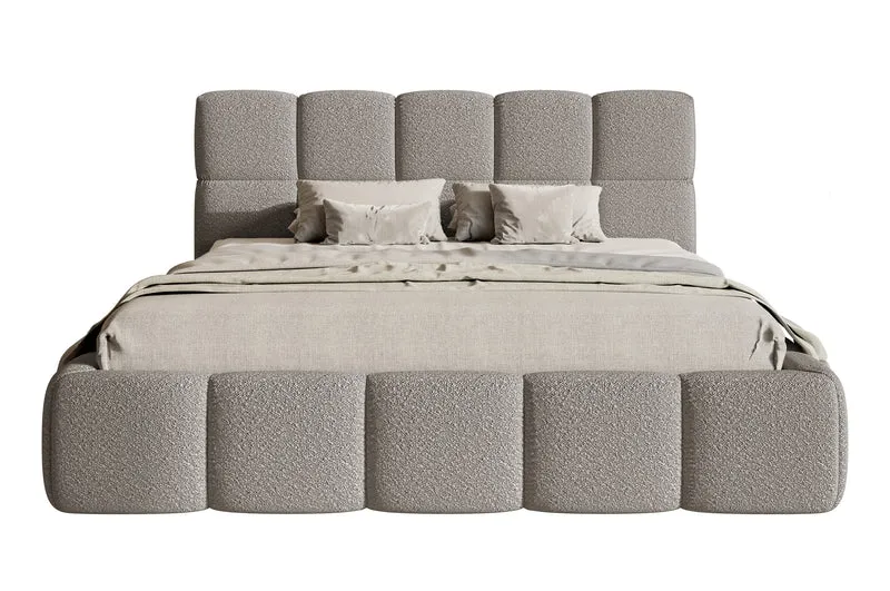 Gepolstertes Bett 140x200 cm Cloudy grau Bouclé