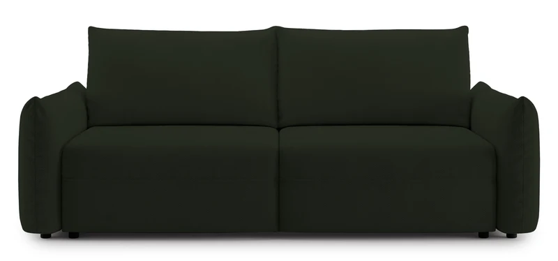 Dreisitziges ausklappbares Sofa Theolla mit Stauraum, grün Chenille