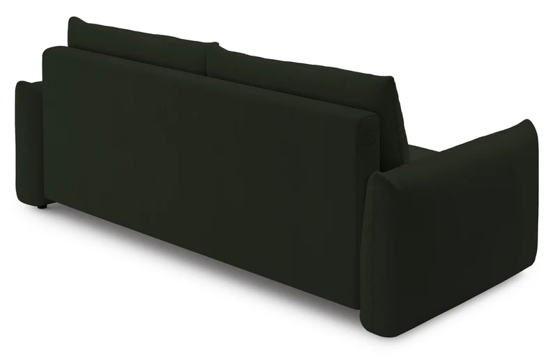Dreisitziges ausklappbares Sofa Theolla mit Stauraum, grün Chenille