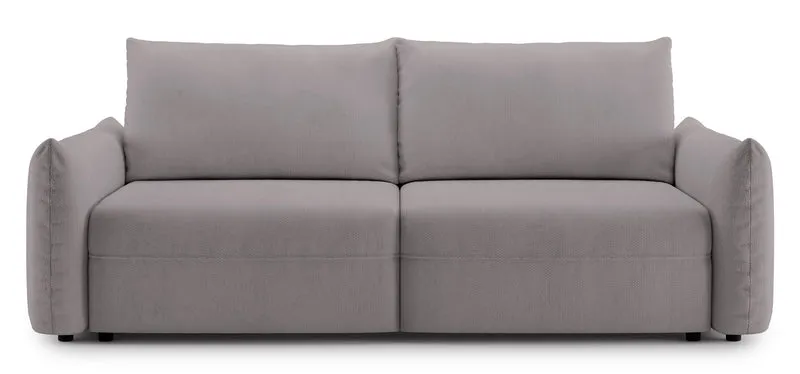 Dreisitziges ausklappbares Sofa Theolla mit Stauraum, grau-beige Chenille