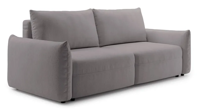 Dreisitziges ausklappbares Sofa Theolla mit Stauraum, grau-beige Chenille