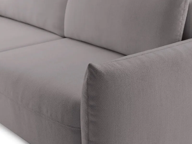 Dreisitziges ausklappbares Sofa Theolla mit Stauraum, grau-beige Chenille