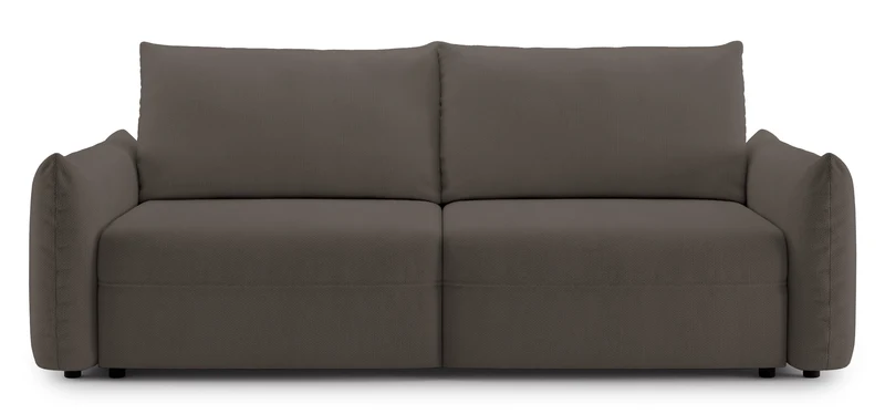 Dreisitziges ausziehbares Sofa Theolla mit Stauraum, braunes Chenille