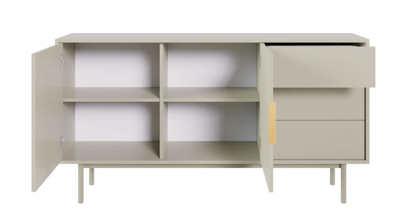 Viviaro Kommode mit zwei Türen und drei Schubladen, 154 cm, Kaschmir