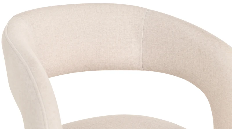 Polsterstuhl für das Esszimmer Sonsify aus leicht zu reinigendem Stoff, cremefarbener Samt