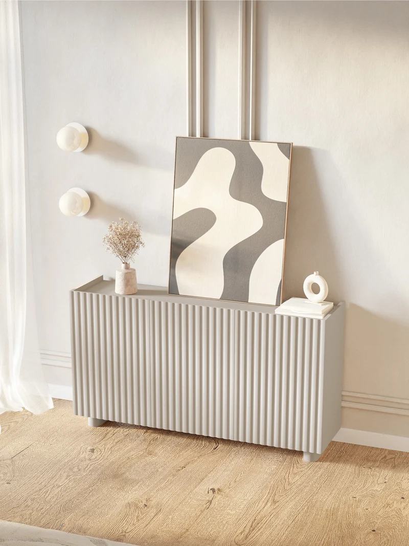 Drehtür-Kommode Fiorra 144 cm Kaschmir