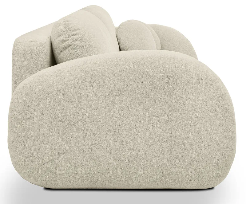 Dreisitziges ausklappbares Sofa Ovally mit Stauraum, beige Chenille