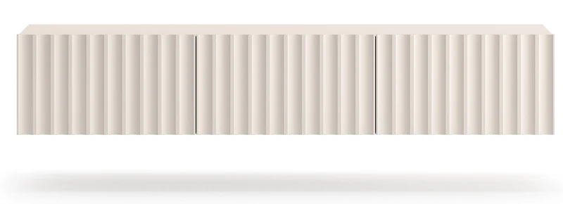 Hängender TV-Schrank Derriva mit geriffelten Fronten, 170 cm, Kaschmirfarben