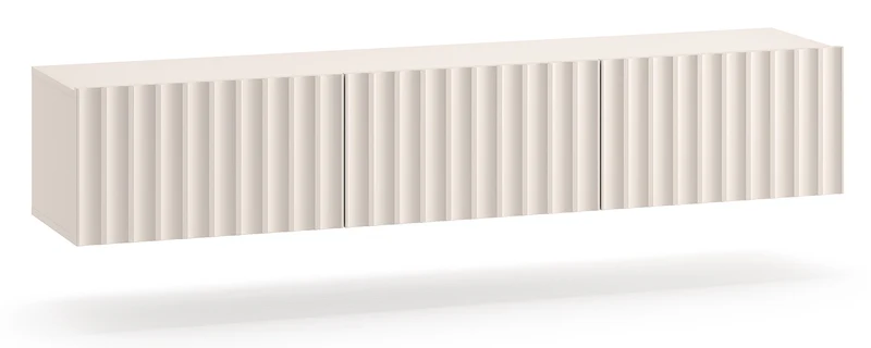 Hängender TV-Schrank Derriva mit geriffelten Fronten, 170 cm, Kaschmirfarben