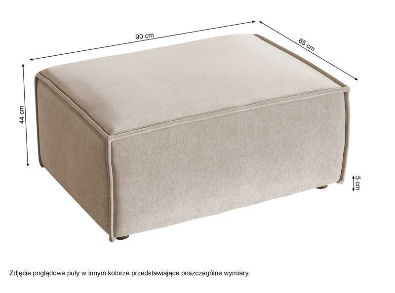 Hocker Copertino 65x90 cm hellgrauer hydrophober Samt