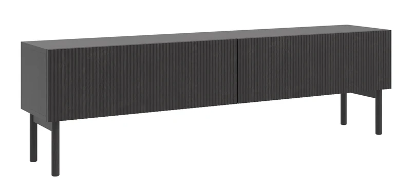 Stehender TV-Schrank Nolie 175 cm Portland Esche Schwarz