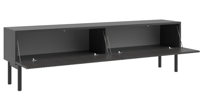 Stehender TV-Schrank Nolie 175 cm Portland Esche Schwarz