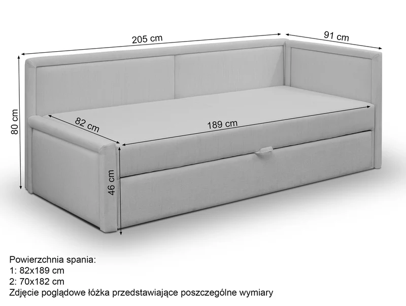 Ausziehbares Doppelbett Caprili in hellbeigem Flechtmuster, universell einsetzbar