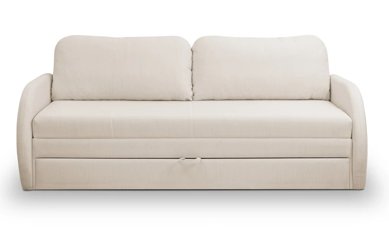 Drei-Sitzer-Schlafsofa Diego in hellbeige, Geflecht