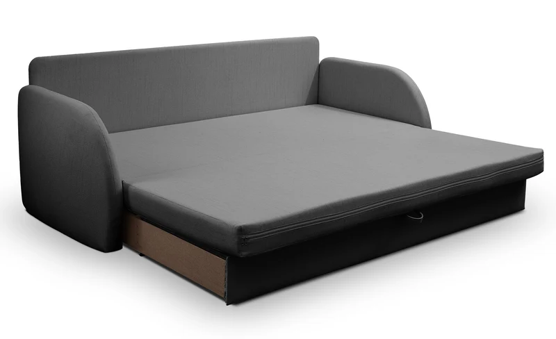 Dreisitziges Schlafsofa Diego in Dunkelgrau, Geflecht